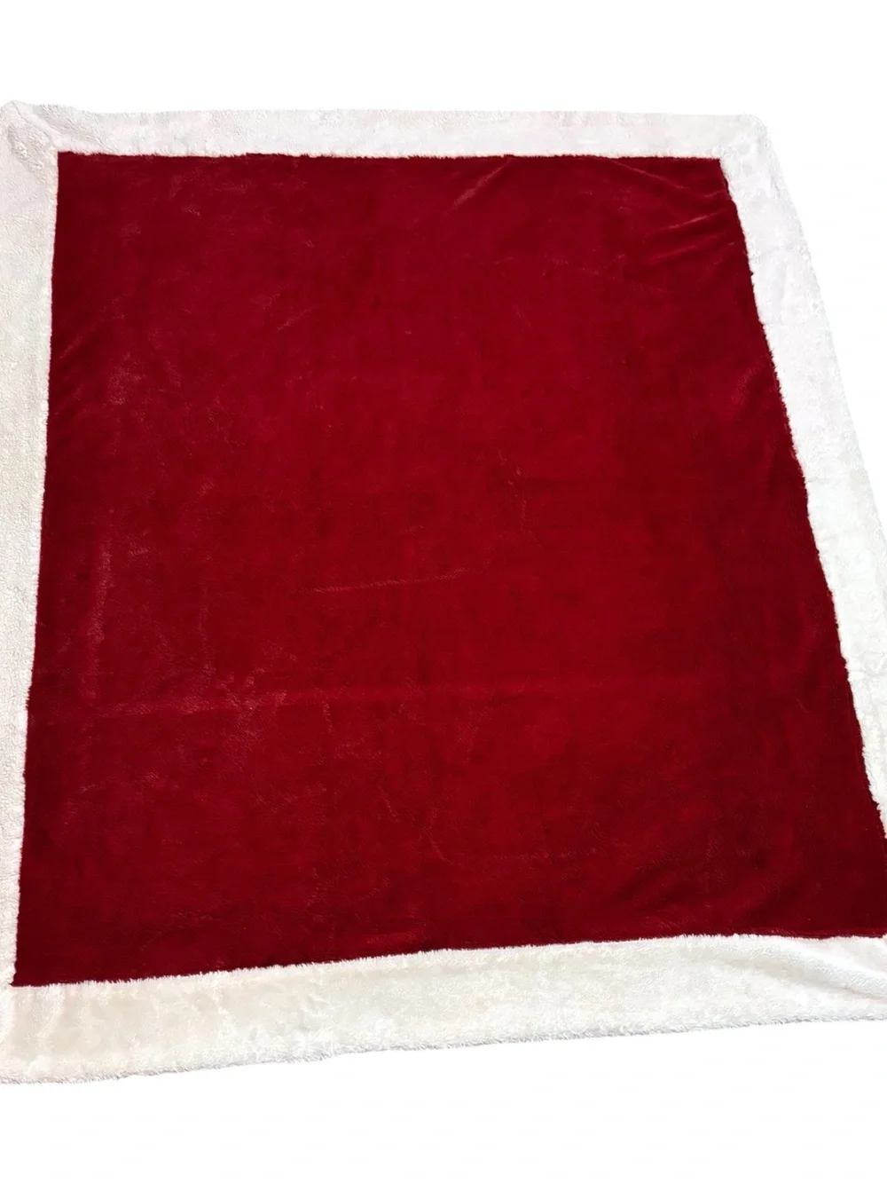 Pier 1 Imports Holiday Style Plush Throw Blanket Red Lt Pink Santa Suit Vibes